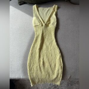 Chic Yellow Sleeveless Mini Dress